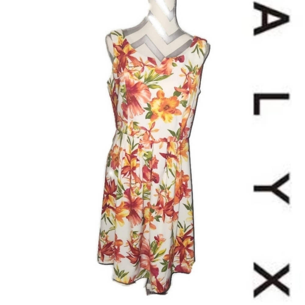ALYX Fit and Flare Tropical Print Dress Size 12